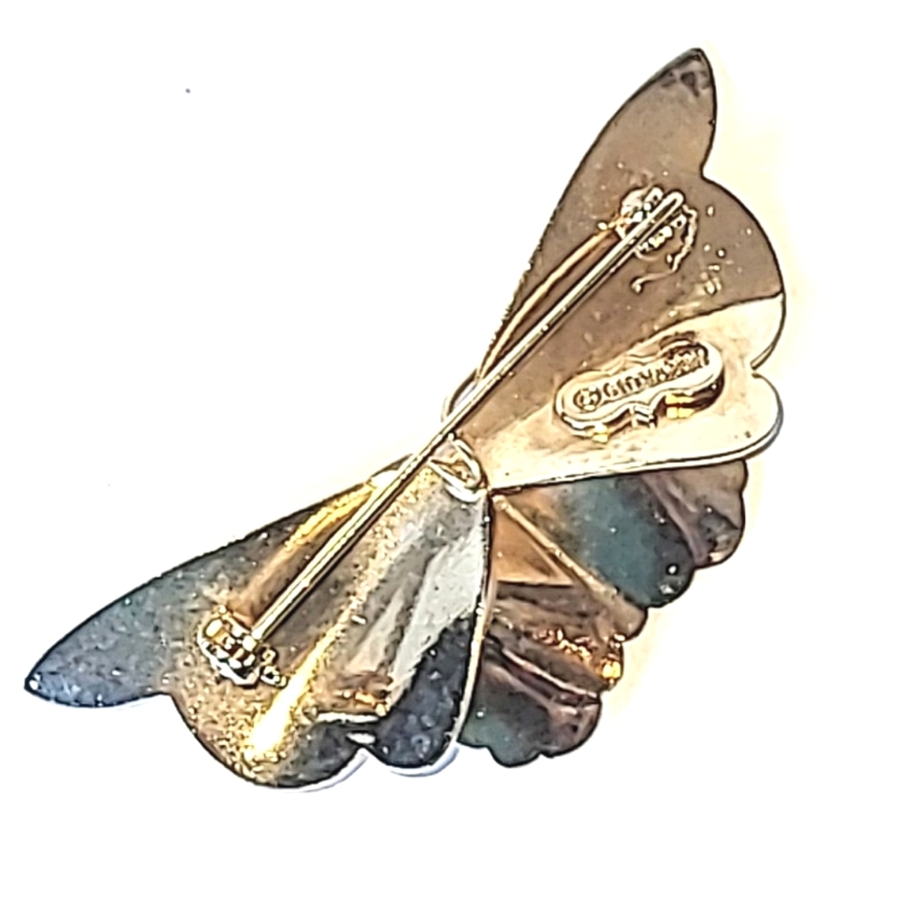 GIOVANNI BROOCHES - PANSY FLOWER & BUTTERFLY GOLDTONE - Picture 3 of 12